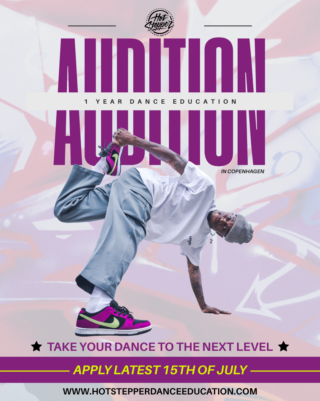 Black and White Dynamic Movie Poster (Instagram-opslag (45)) hotstepper dance education flyer 2021
